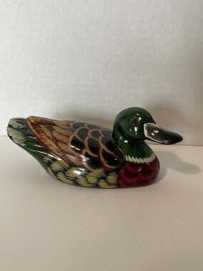 Vintage 1988 Enesco Mallard Duck Ceramic Figurine
